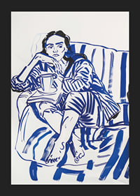 A calm sketch in blue tones that conveys relaxation and reflection-5