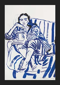 A calm sketch in blue tones that conveys relaxation and reflection-5
