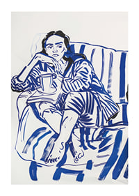 A calm sketch in blue tones that conveys relaxation and reflection-1