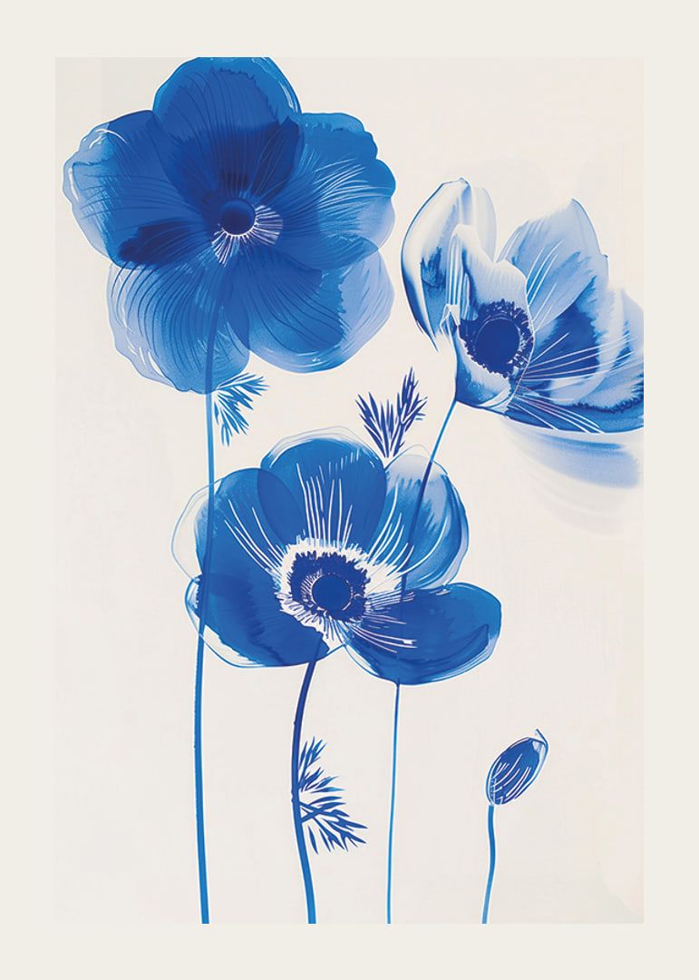 Leuchtend blaue Blumen bringen Leben und Harmonie in den Raum-12