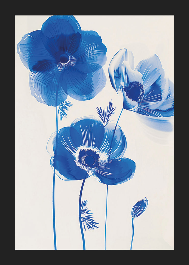 Leuchtend blaue Blumen bringen Leben und Harmonie in den Raum-12