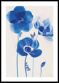 Leuchtend blaue Blumen bringen Leben und Harmonie in den Raum-0
