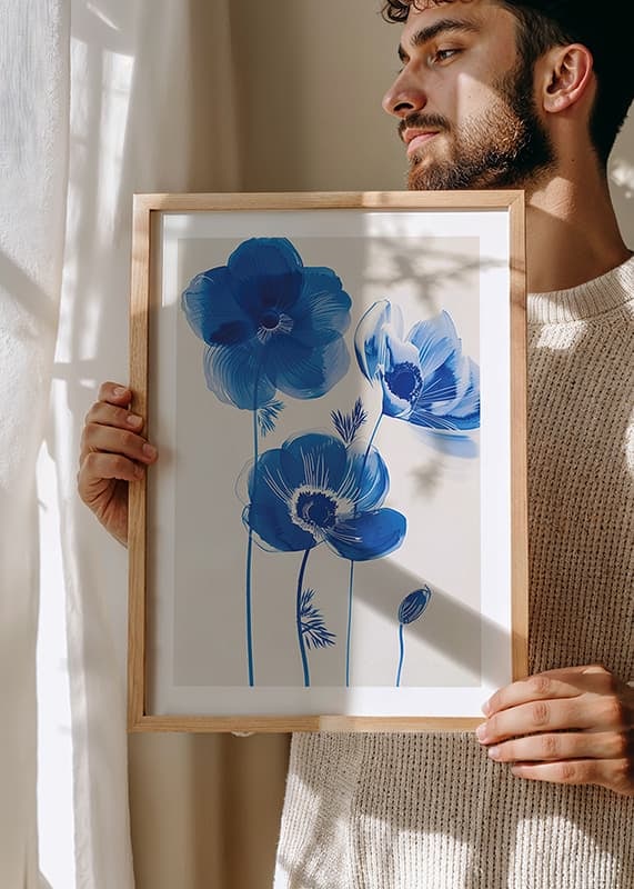 Leuchtend blaue Blumen bringen Leben und Harmonie in den Raum-12