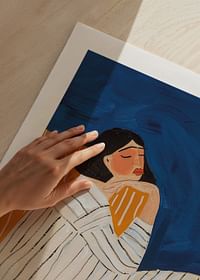 A woman at rest surrounded by deep colors and a calm atmosphere-5