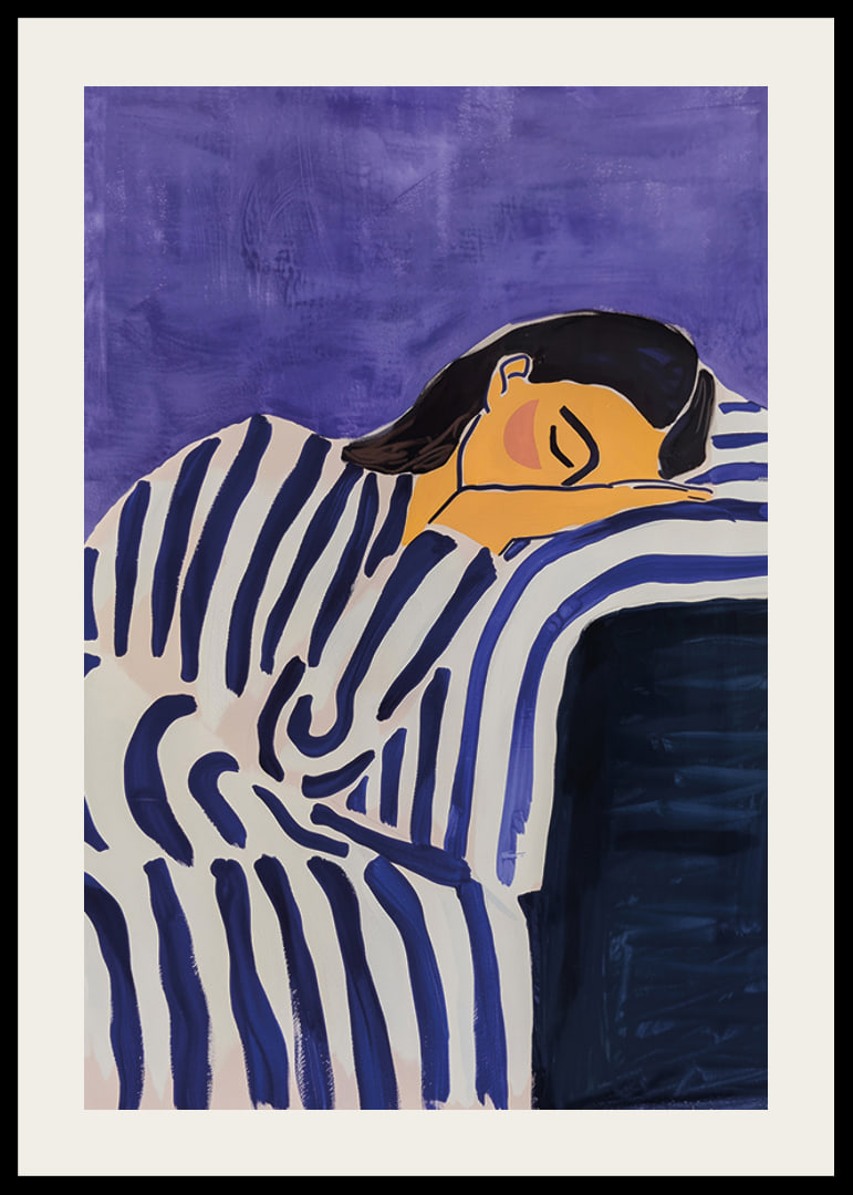A dreamy and calming scene with soft stripes and deep colors-12