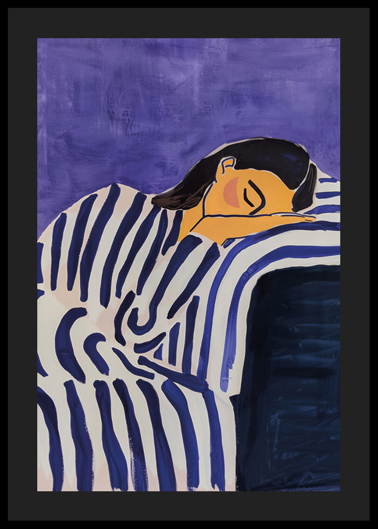 A dreamy and calming scene with soft stripes and deep colors-12