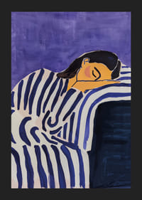 En drömsk och lugnande scen med mjuka ränder och djupa färger-5