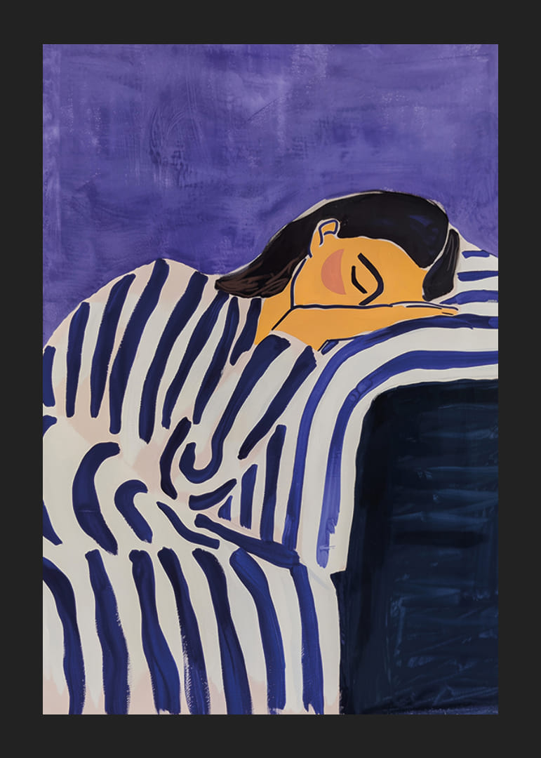 En drömsk och lugnande scen med mjuka ränder och djupa färger-12