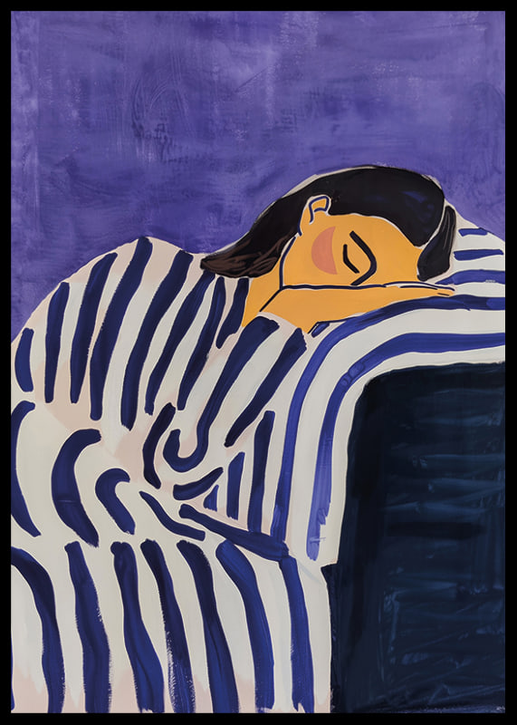 A dreamy and calming scene with soft stripes and deep colors-12