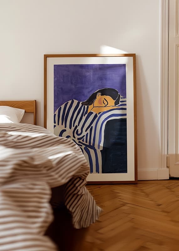 A dreamy and calming scene with soft stripes and deep colors-12