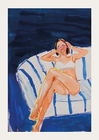 A harmonious scene of relaxation and tranquility in blue tones-3