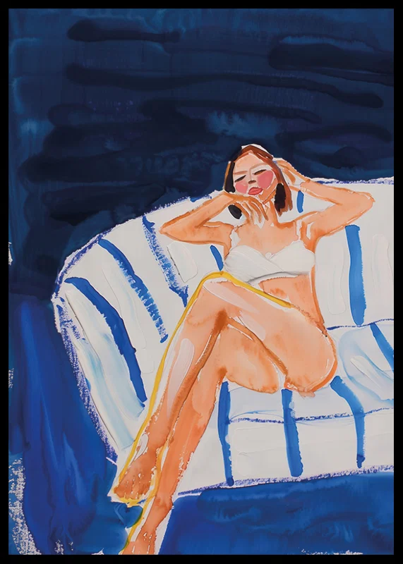 A harmonious scene of relaxation and tranquility in blue tones-12