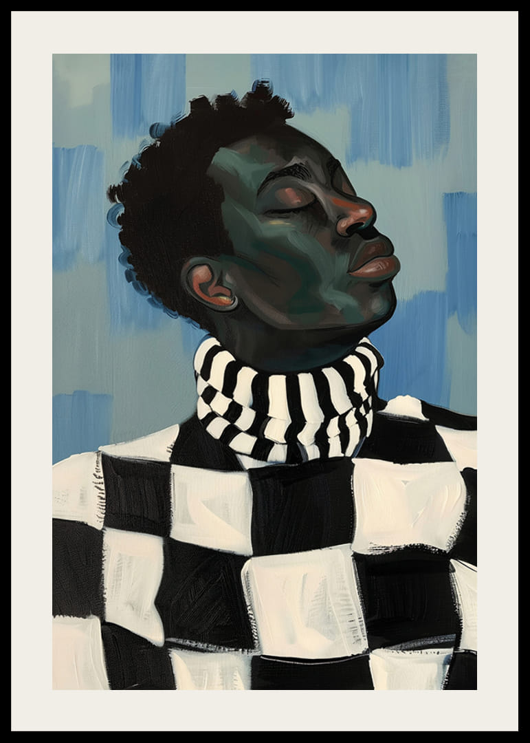 Štýlový kontrast v pokojnej, oduševnenej póze-12