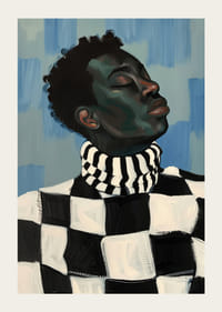 Štýlový kontrast v pokojnej, oduševnenej póze-3