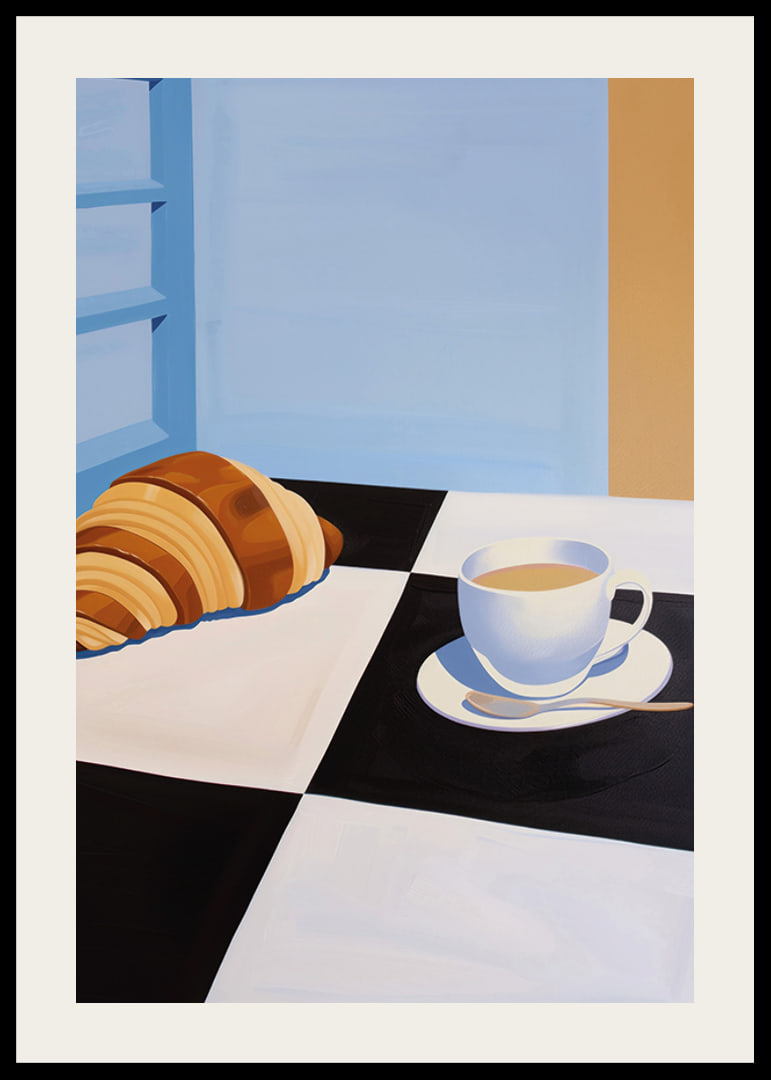Una mattinata armoniosa con caffè e croissant-12