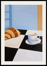 A harmonious morning with coffee and croissant-2
