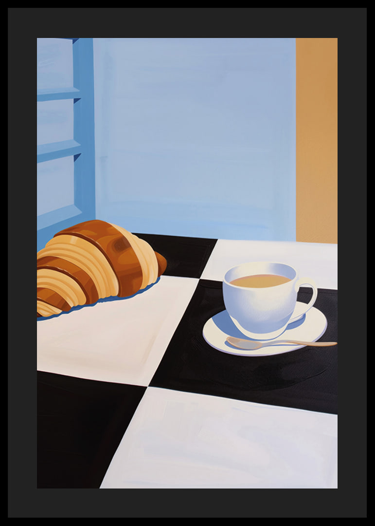 Una mattinata armoniosa con caffè e croissant-12