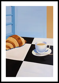 A harmonious morning with coffee and croissant-0