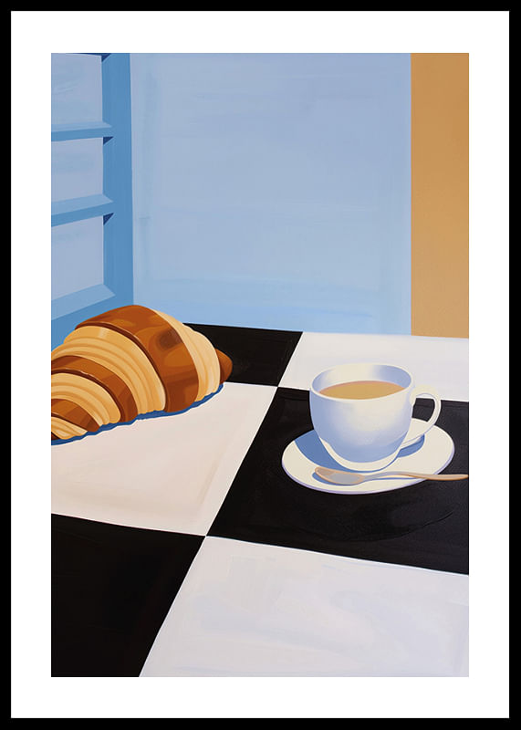 O dimineață armonioasă cu cafea și croissant-12