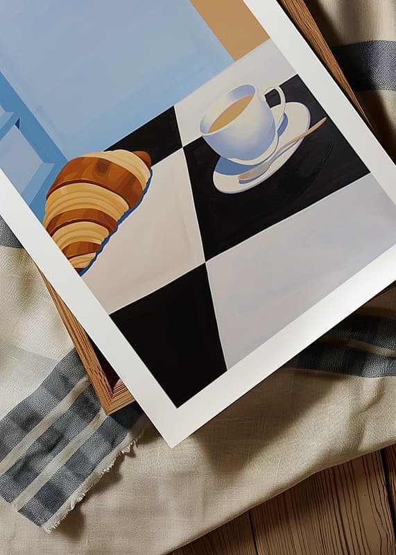 Una mattinata armoniosa con caffè e croissant-12
