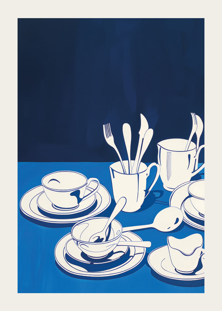 En blå dröm av porslin mot en djup midnattshimmel-12