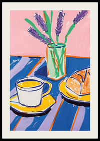 Colorful breakfast scene with lavender scent and vibrant light-2
