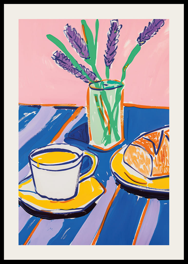 Colorful breakfast scene with lavender scent and vibrant light-12