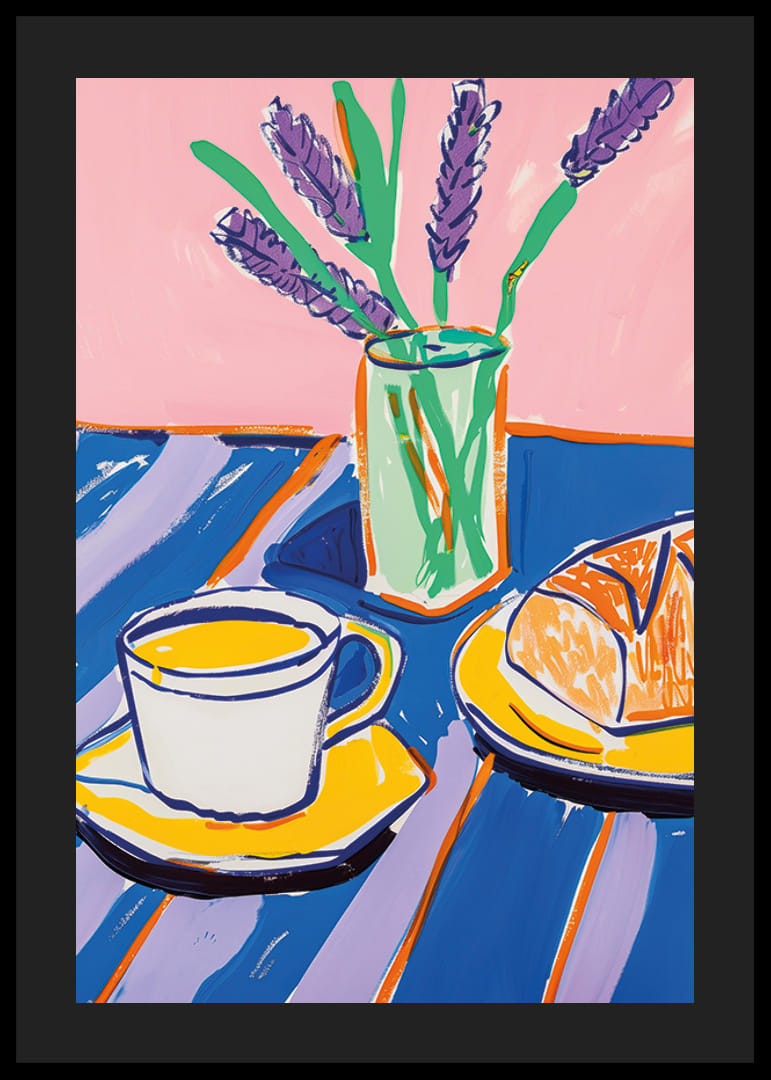 Colorful breakfast scene with lavender scent and vibrant light-12