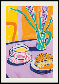 Explosion of color around tea, cake and flower arrangements-2