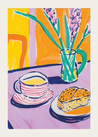 Explosion of color around tea, cake and flower arrangements-3