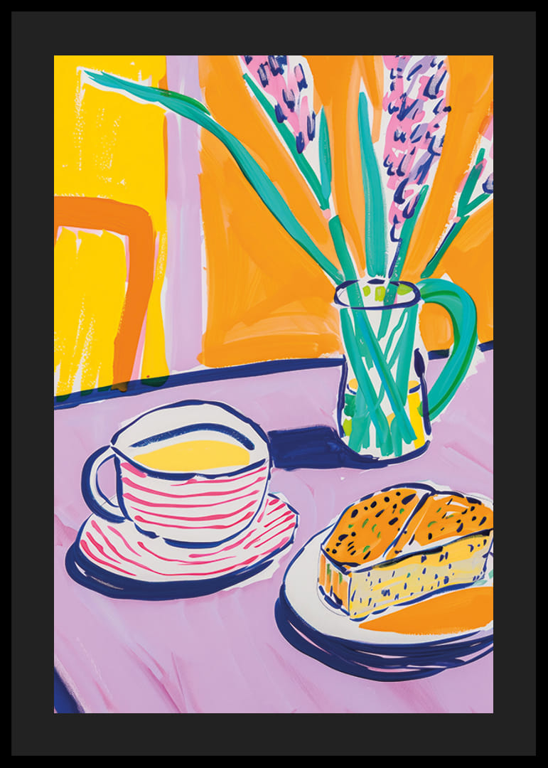 Explosion of color around tea, cake and flower arrangements-12