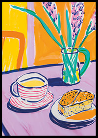 Explosion of color around tea, cake and flower arrangements-6