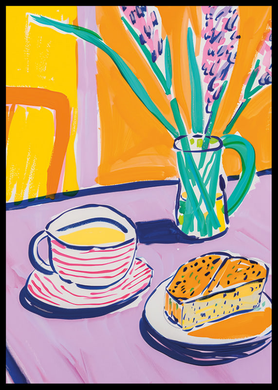 Explosion of color around tea, cake and flower arrangements-12