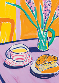 Explosion of color around tea, cake and flower arrangements-7
