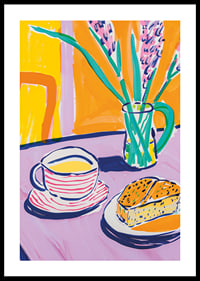 Explosion of color around tea, cake and flower arrangements-0