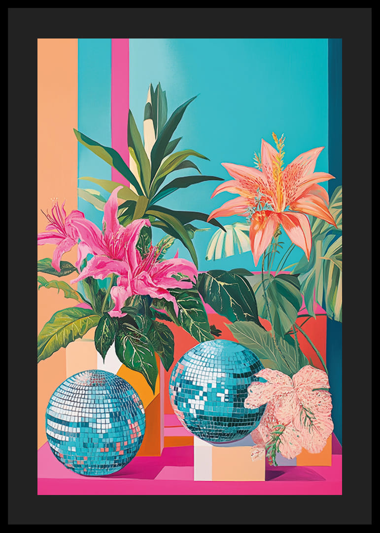 Uma explosão de cores onde as flores se encontram com as bolas de discoteca-12