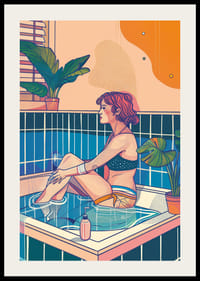 En avkopplande stund i ett färgrikt badrum-2