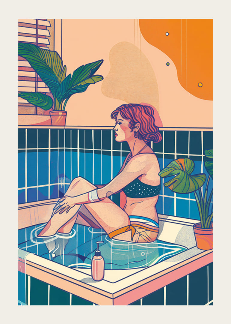 En avkopplande stund i ett färgrikt badrum-12