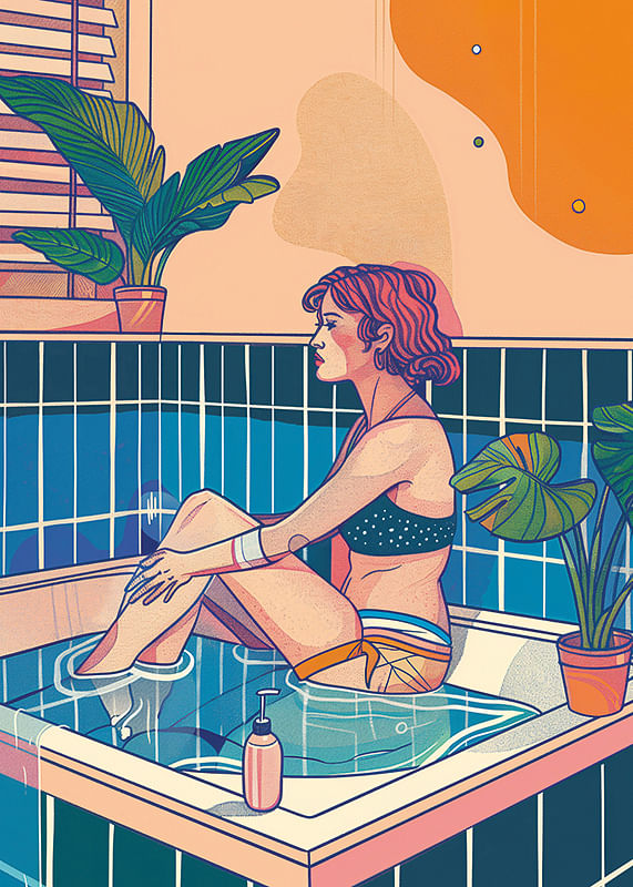 Un moment de relaxare într-o baie colorată-12