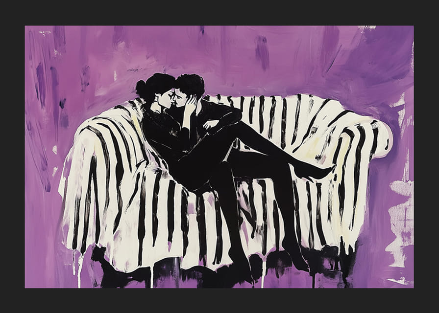 Une étreinte amoureuse en violet et noir révèle des secrets-12