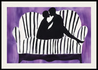 Siluety lásky na fialovom pozadí vytvárajú tajomstvo-2