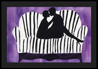 Silhouettes of love against a violet background create mystery-4