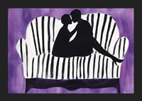 Silhouettes of love against a violet background create mystery-5