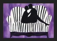 Siluety lásky na fialovom pozadí vytvárajú tajomstvo-5