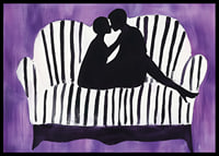 Silhouettes of love against a violet background create mystery-6