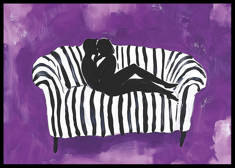 A silhouette of love against a purple background captures the moment-12