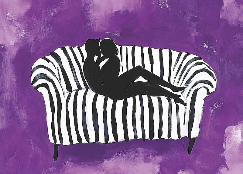 A silhouette of love against a purple background captures the moment-12