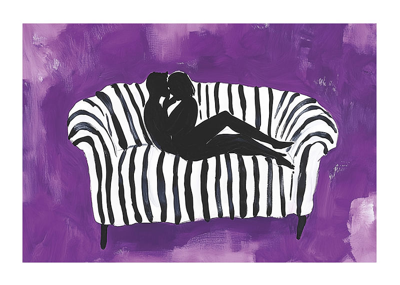 A silhouette of love against a purple background captures the moment-12