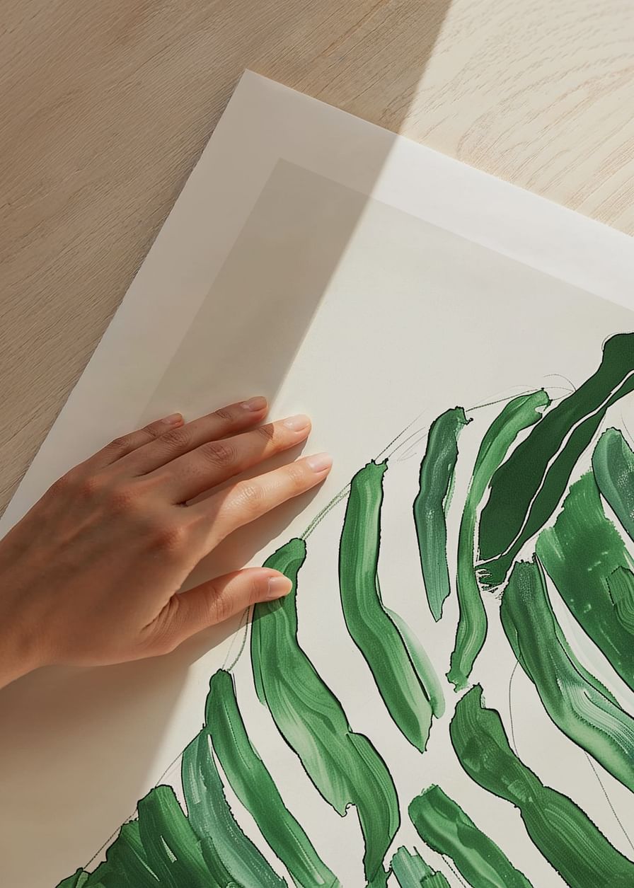 Green sweeping lines create a calm and dreamlike atmosphere-12