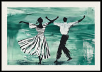 En dansande duo svävar över en grön bakgrund av rörelse-2